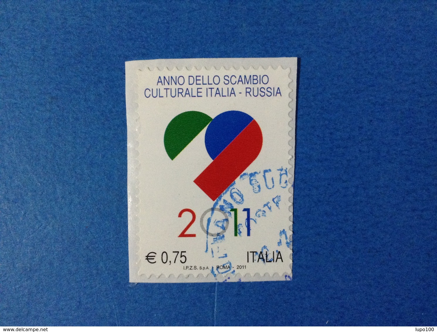 2011 ITALIA FRANCOBOLLO USATO STAMP USED - ANNO DELLO SCAMBIO CULTURALE CON LA RUSSIA - 2011-20: Usati