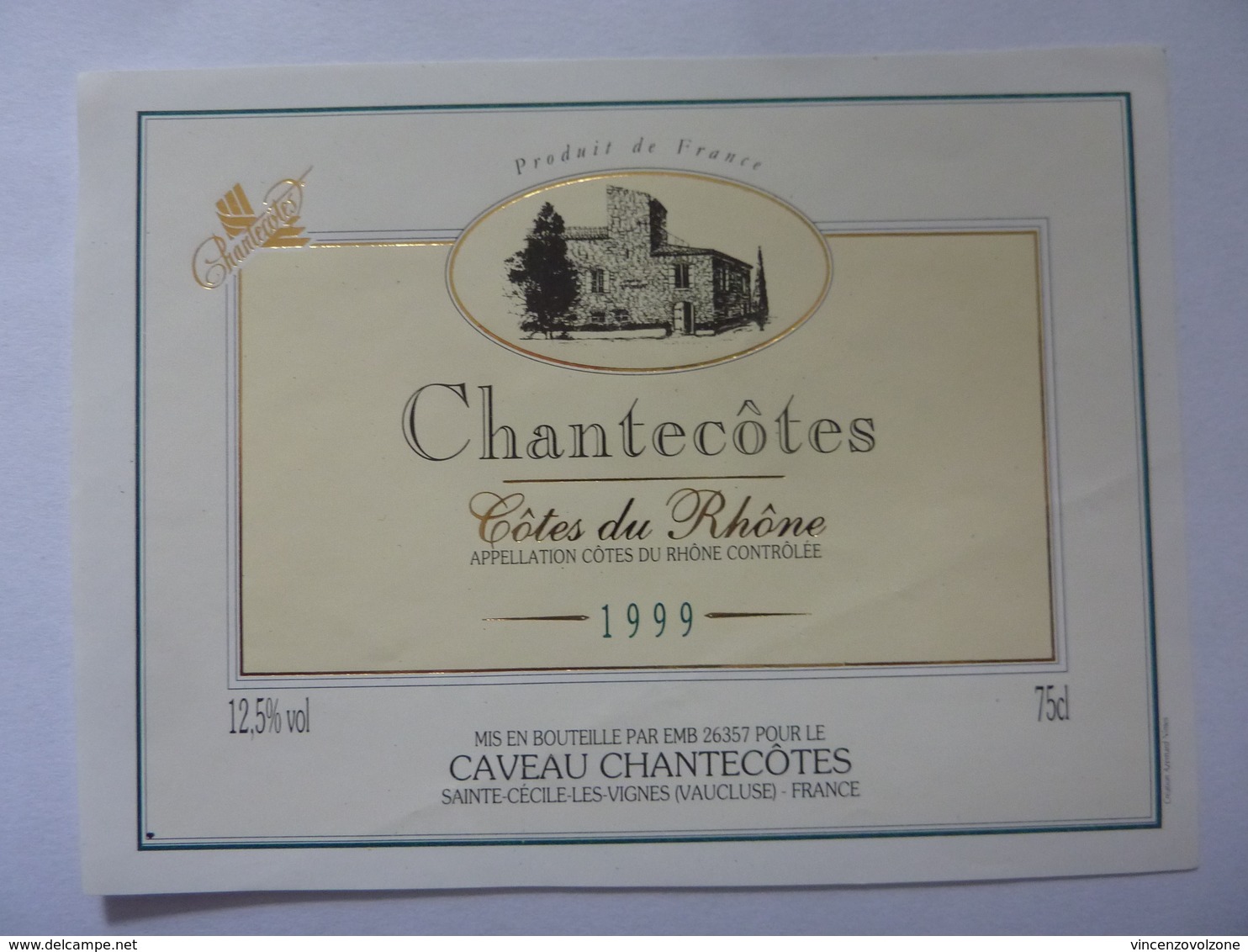 Etichetta "CHANTECOTES 1999 Caveau Chancottes" - Côtes Du Rhône