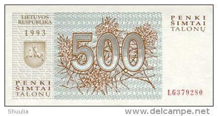 Lithuania 500 Talonas  1993  Pick 46 UNC - Lituanie