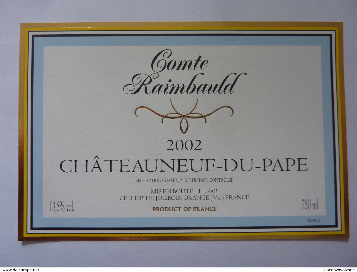 Etichetta "Comte Raimbauld 2002 CHATEAUNEUF DU PAPE" - Côtes Du Rhône