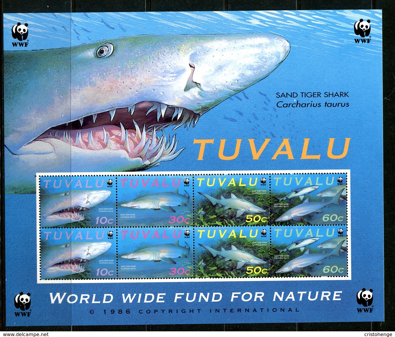 Tuvalu 2000 Sand Tiger Shark Sheetlet (2 Sets) MNH (SG 872-875) - Tuvalu