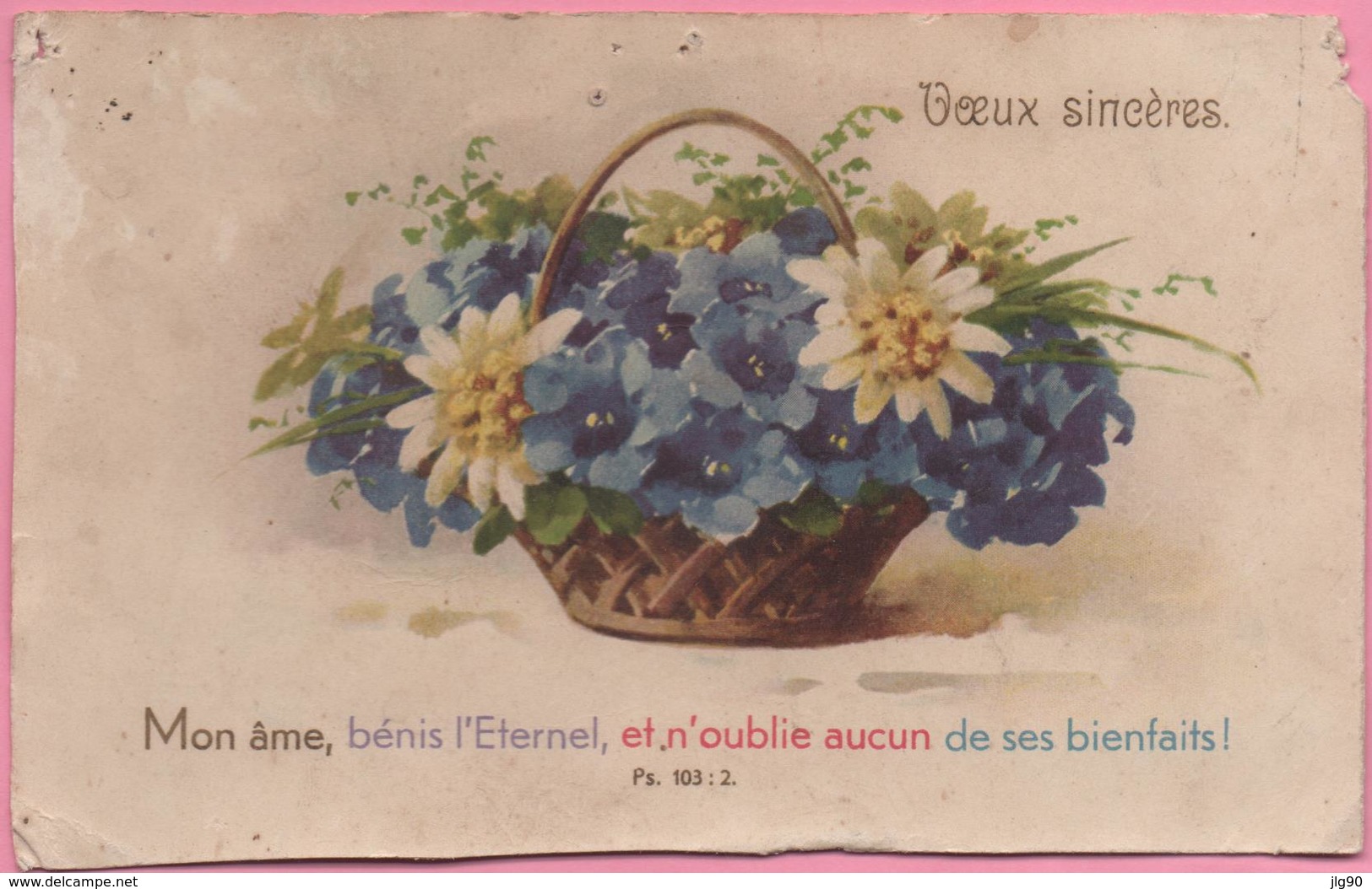 CPA "Vœux Sincères" Fleurs Dans Panier, 26-05-1933 Pour Allenjoie (25) - Flowers