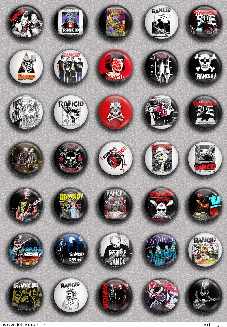 35 X Rancid Band Music Fan ART BADGE BUTTON PIN SET 2 (1inch/25mm Diameter) - Musique