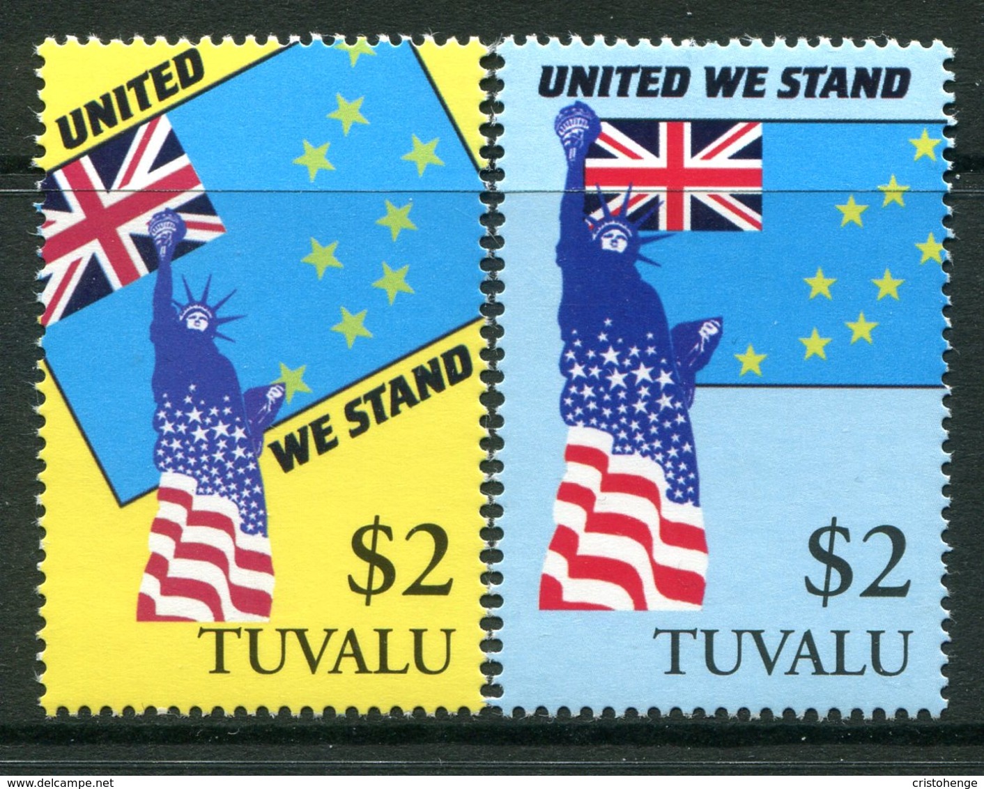 Tuvalu 2002 United We Stand - Support For Victims Of 11 September 2001 Set MNH (SG 1022-1023) - Tuvalu