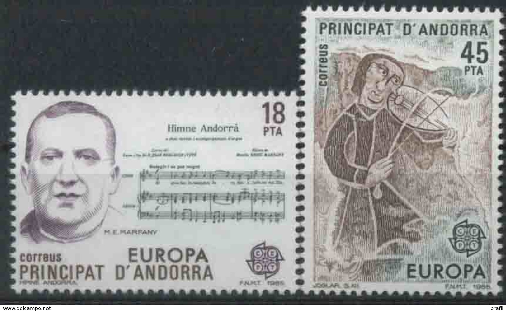 1985 Europa C.E.P.T., Andorra Spagnola, Serie Completa Nuova (**) - 1985