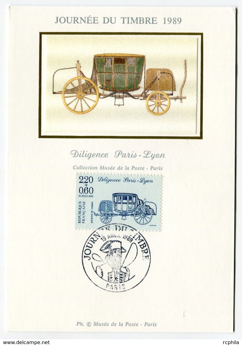 RC 10798 FRANCE CARTE MAXIMUM 1989 JOURNÉE DU TIMBRE FDC SUR SOIE TB - 1980-1989