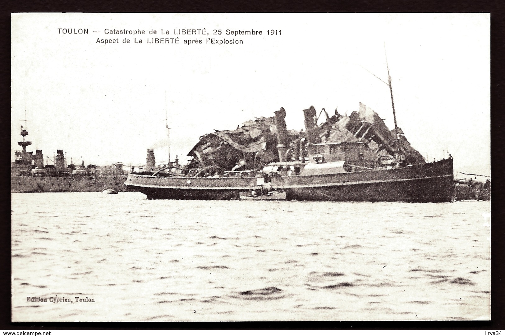 CPA ANCIENNE FRANCE- MARINE DE GUERRE- CATASTROPHE DE LA LIBERTÉ- JUSTE APRES L'EXPLOSION- GROS PLAN - Guerre