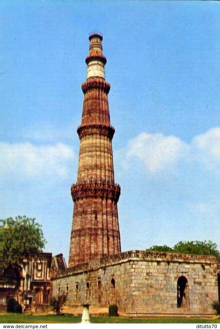 Delhi - The Qutb Minar - Begun In 1199 - Formato Grande Non Viaggiata – E 9 - India