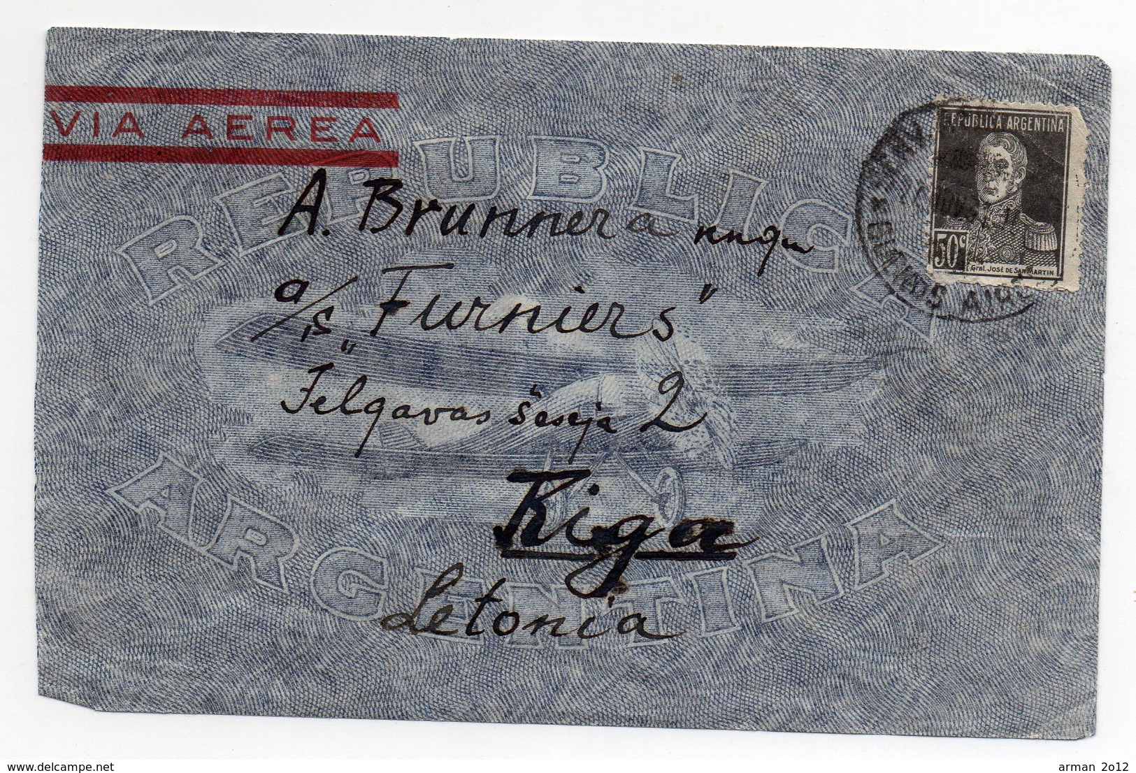 Air Mail Buenos Aires Paris Riga 1931 - Luftpost