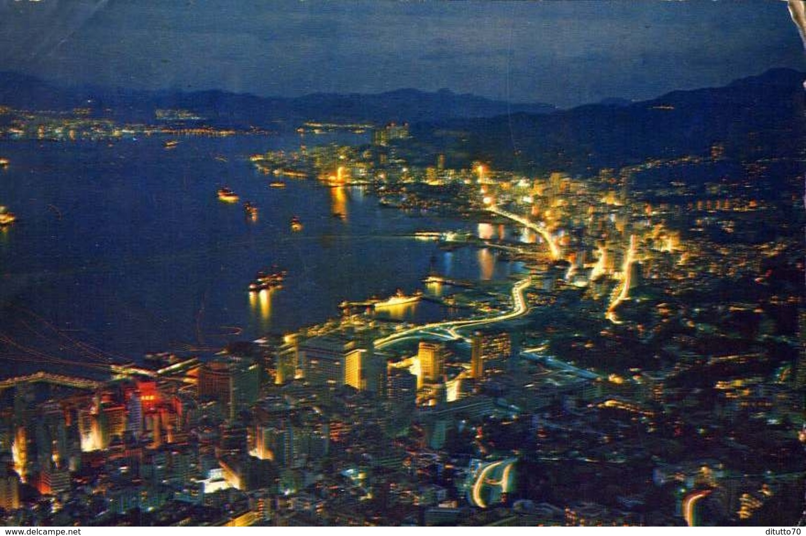 Hong Kong - With Tsinshatsui Kowloon At Night - Formato Grande Viaggiata – E 9 - Cina (Hong Kong)