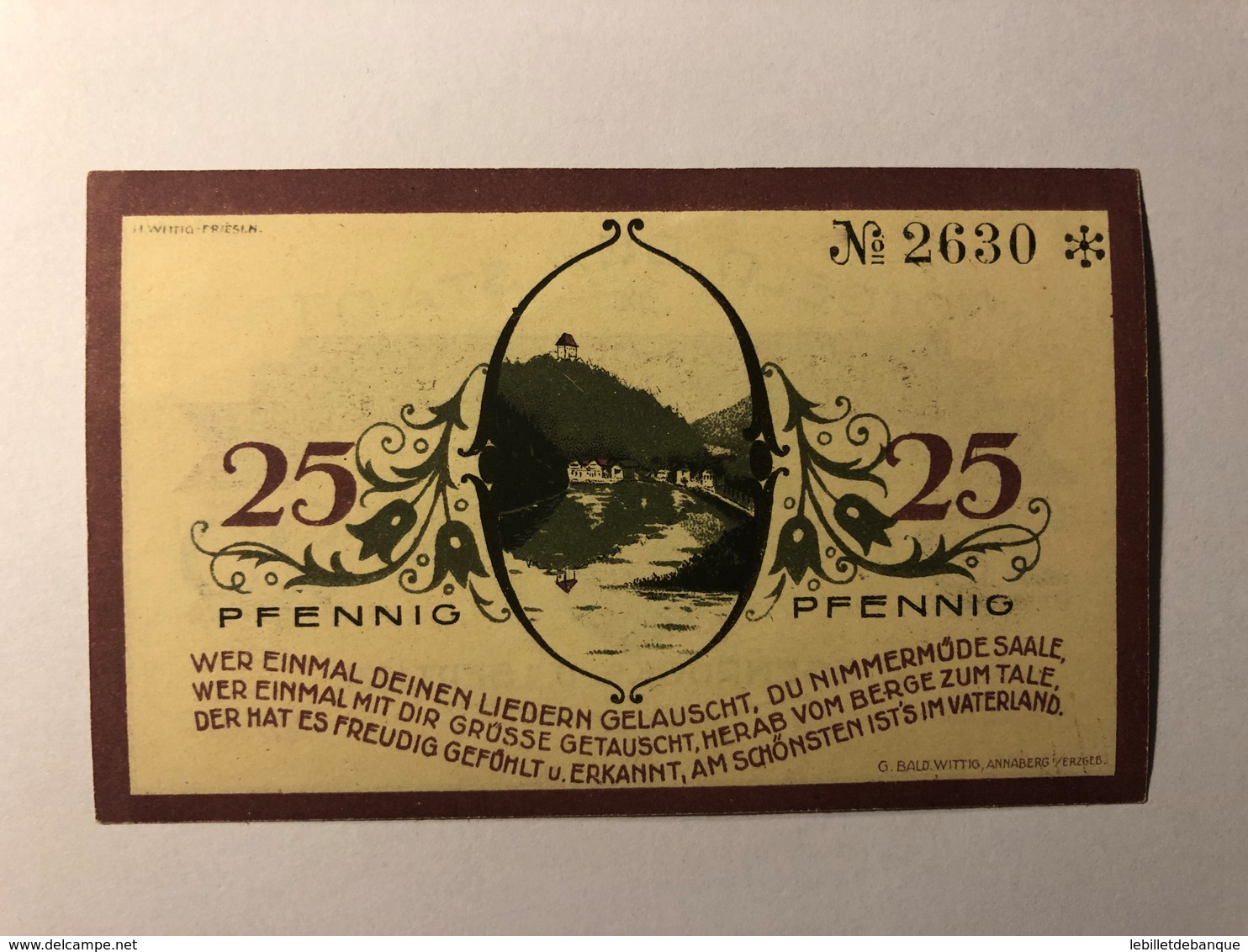 Allemagne Notgeld Ziegenruck 25 Pfennig - Collezioni