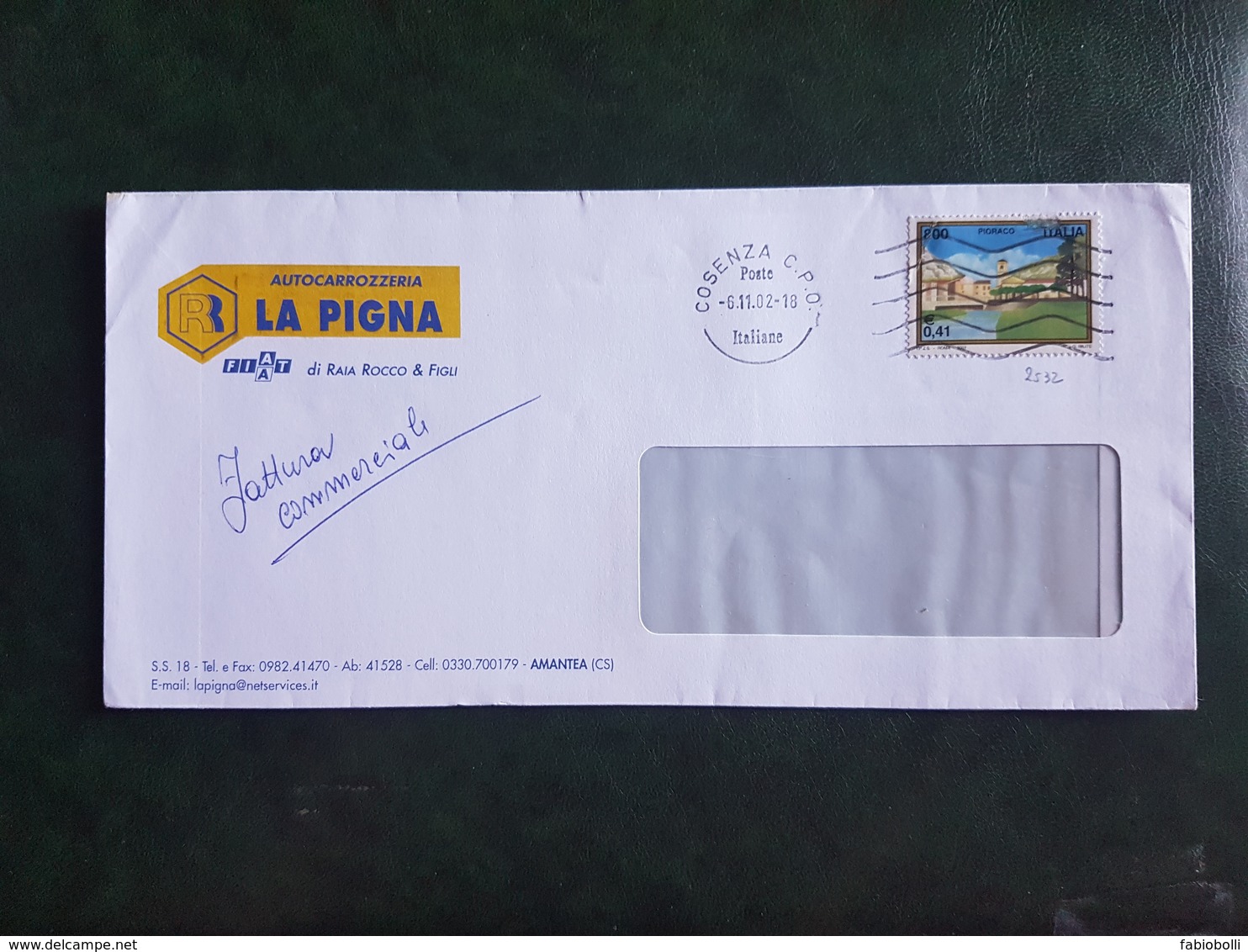 (7714) ITALIA STORIA POSTALE 2002 - 2001-10: Storia Postale