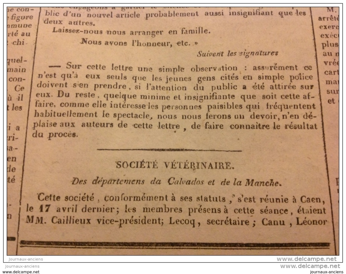 1836 INCENDIE DE LA CATHÉDRALE DE CHARTRES - SOCIÉTÉS VÉTÉRINAIRE - MAIRE DE LISIEUX - LE PILOTE DU CALVADOS - 1800 - 1849