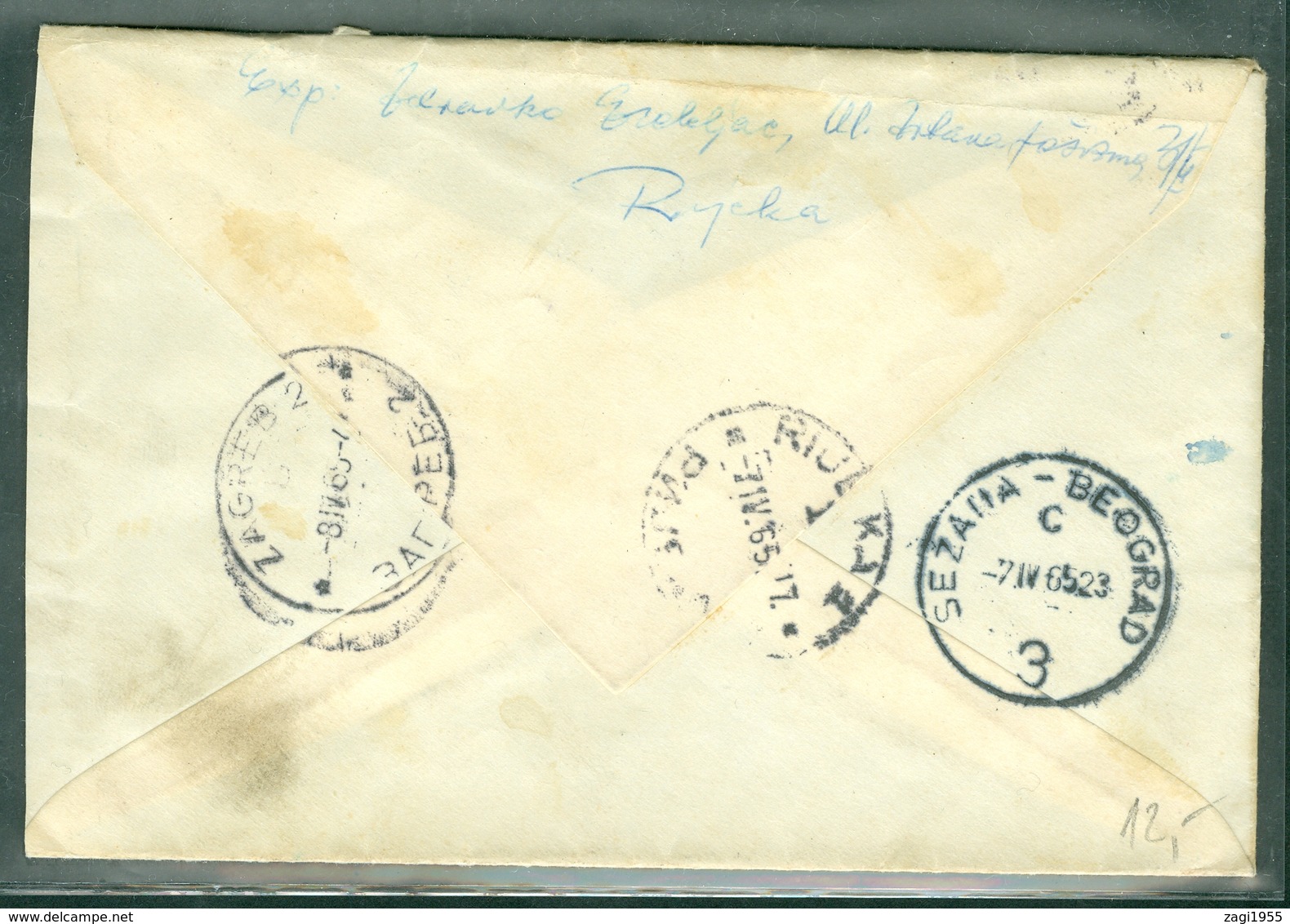 Yugoslavia 1965 Ambulance Bahnpost Railway Mail Post Sezana - Beograd 3 C From Rijeka Over Ljubljana To Zagreb - Covers & Documents