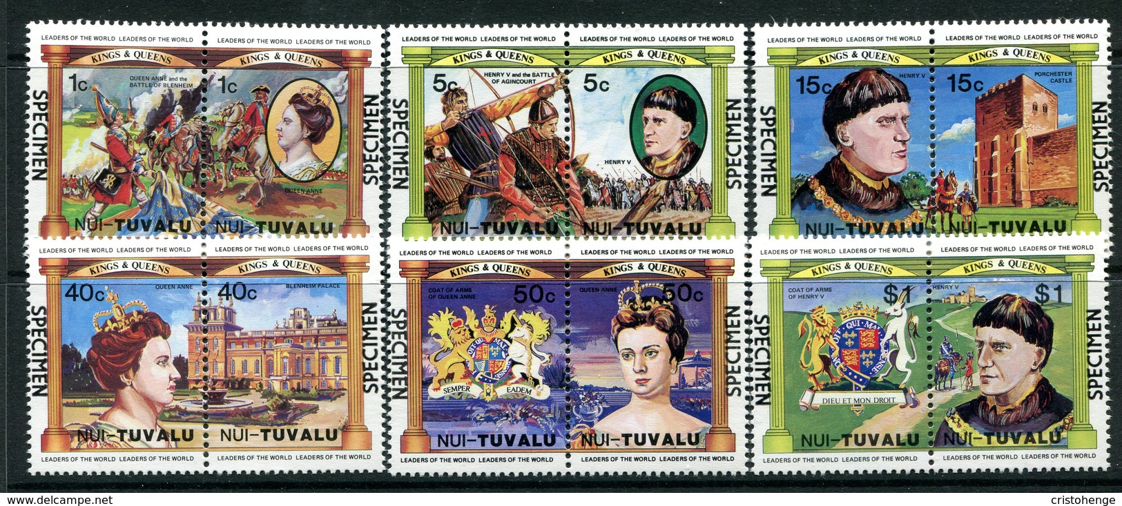 Tuvalu - Nui 1984 British Monarchs - SPECIMEN - Set MNH - Tuvalu