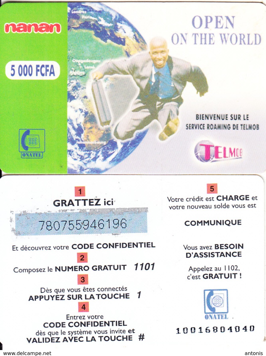 BURKINA FASO - Open On The World, Telemob By Onatel Prepaid Card 5000 FCFA(1101), No Exp.date, Used - Burkina Faso