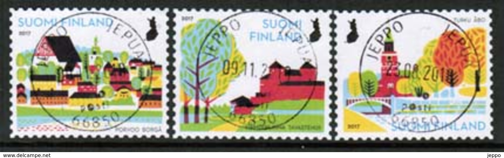 2017 Finland, National Urban Parks, Complete Set Used With Fine Cancellations. - Gebraucht