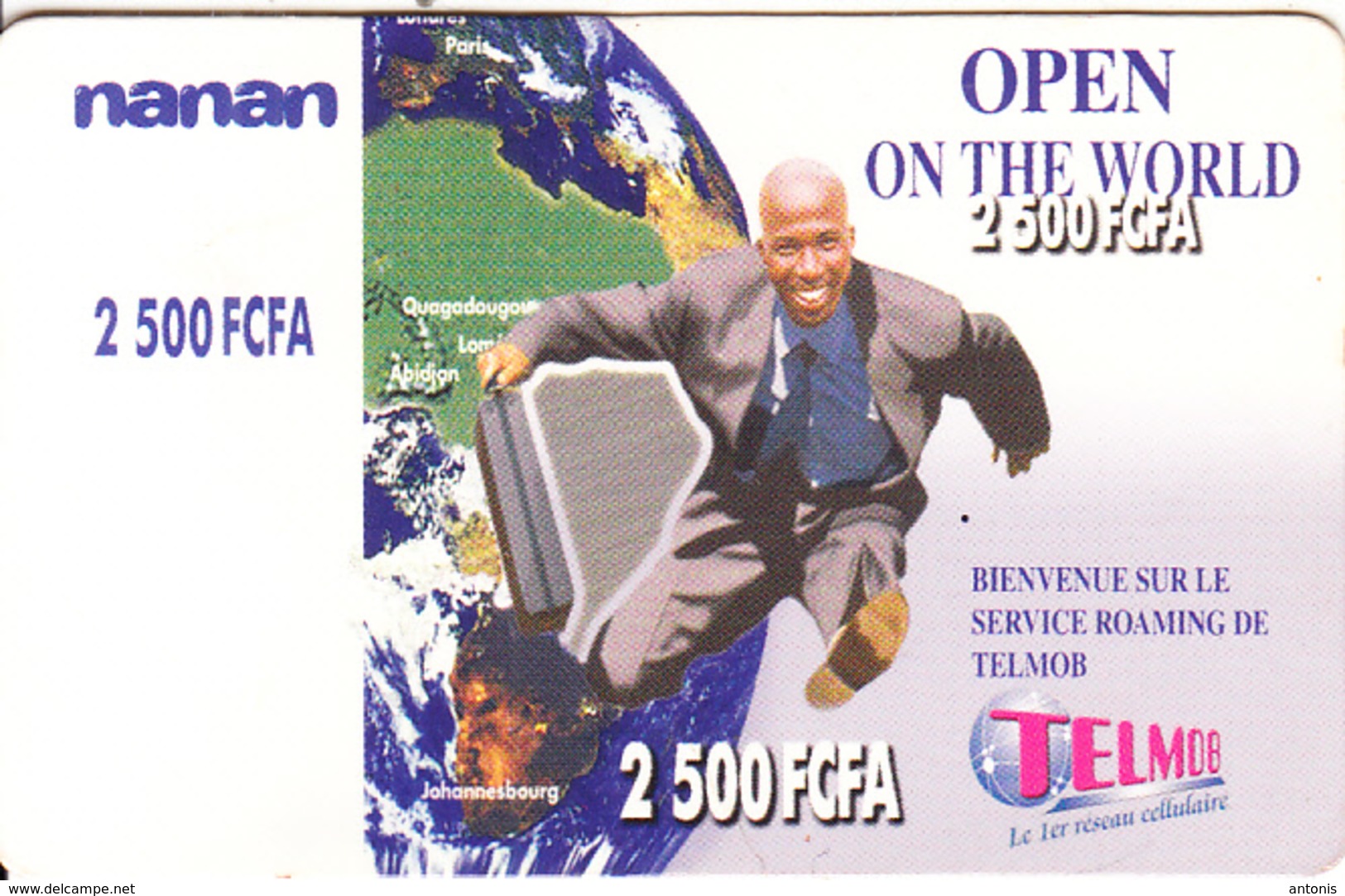 BURKINA FASO - Open On The World, Telemob By Onatel Prepaid Card 2500 FCFA(*100*), Exp.date 08/10/10, Used - Burkina Faso