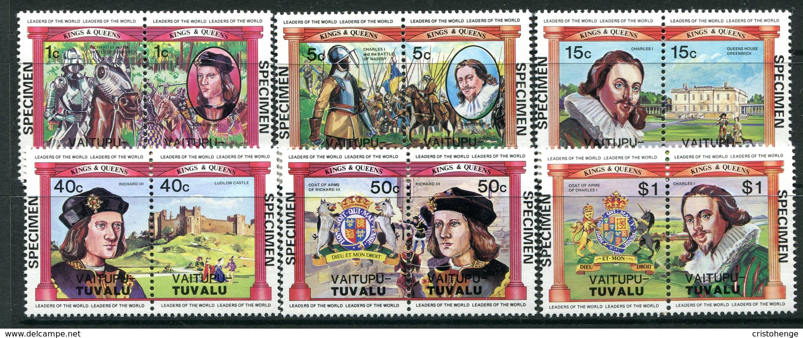 Tuvalu - Vaitupu 1984 British Monarchs - SPECIMEN - Set MNH - Tuvalu