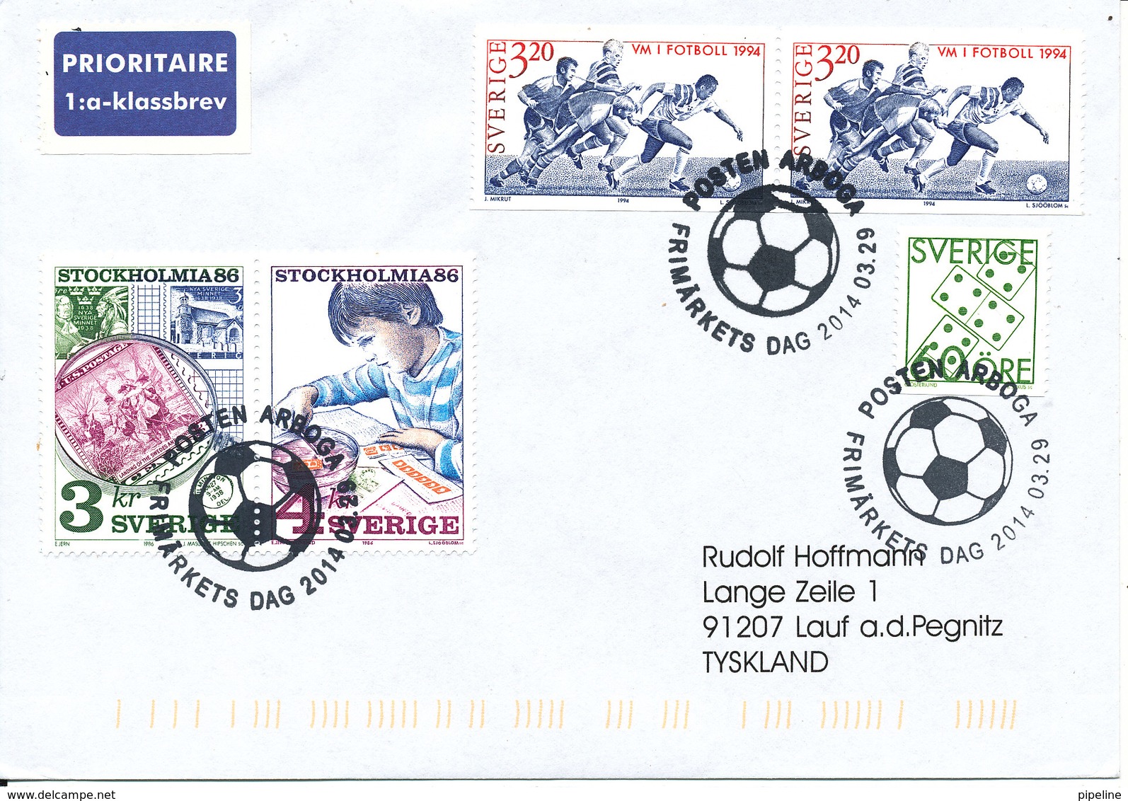 Sweden Cover Stamps Day Arboga 29-3-2014 Sent To Germany - Lettres & Documents