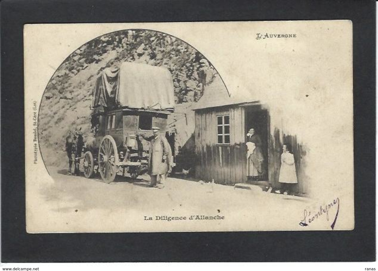 CPA Cantal 15 Courrier Diligence Allanche Circulé - Allanche