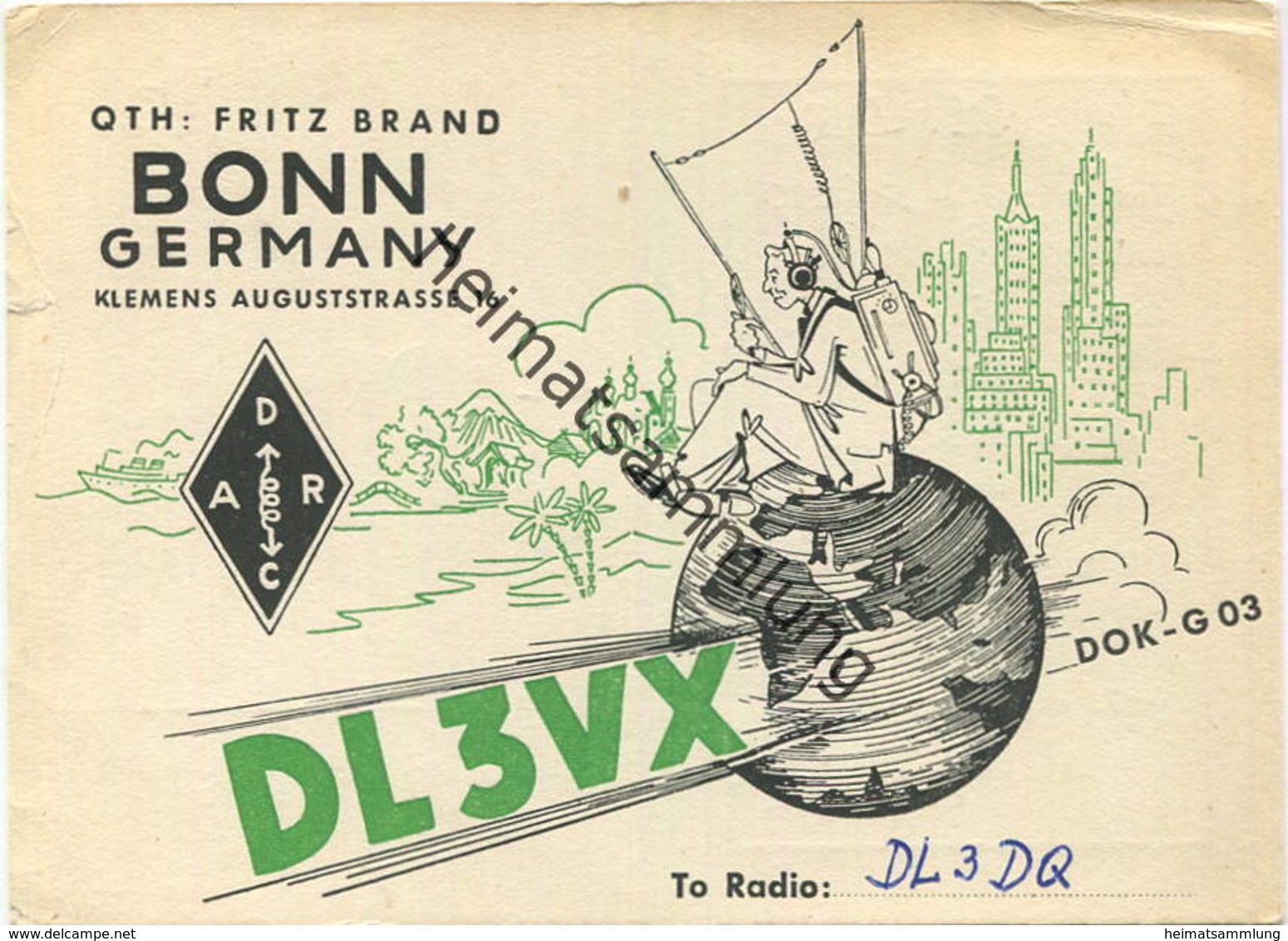 QSL - Funkkarte DL3VX - Bonn - 1963 - Amateurfunk