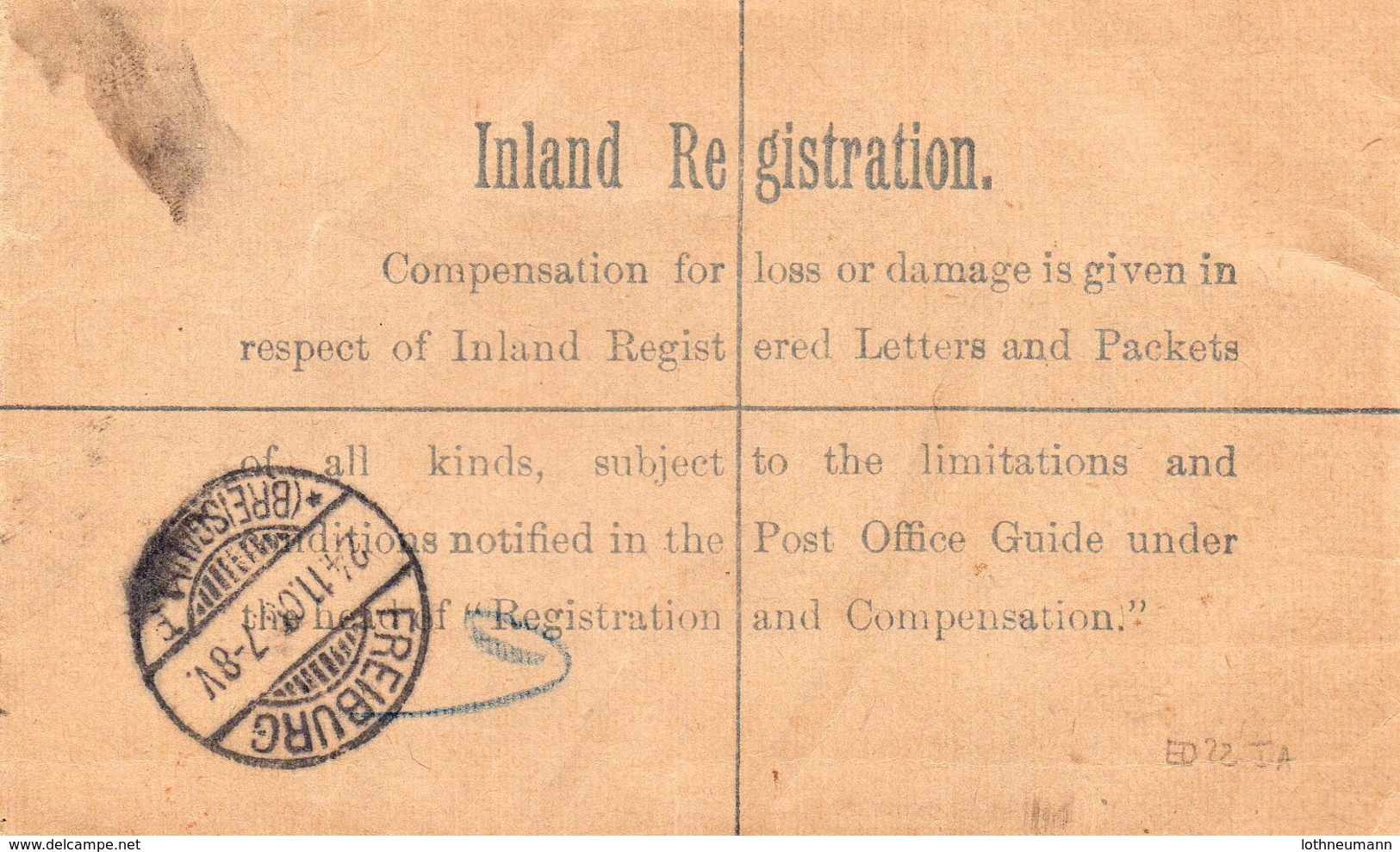 GB 1902/04: 1/2 D And 1 D EVII On Station. R-envelope Of 1902, S. Scan, Used In Nov. 1906 - Covers & Documents