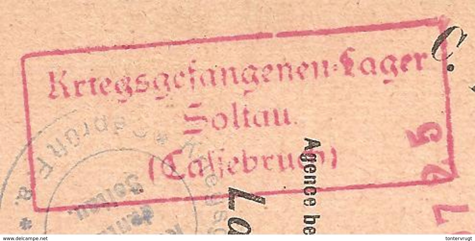 P.O.W. Cassebruch Soltau. La Caissette Du Soldat Belge.Zensur-Censure. Tres Claire Cachet Rouge - Kriegsgefangenschaft