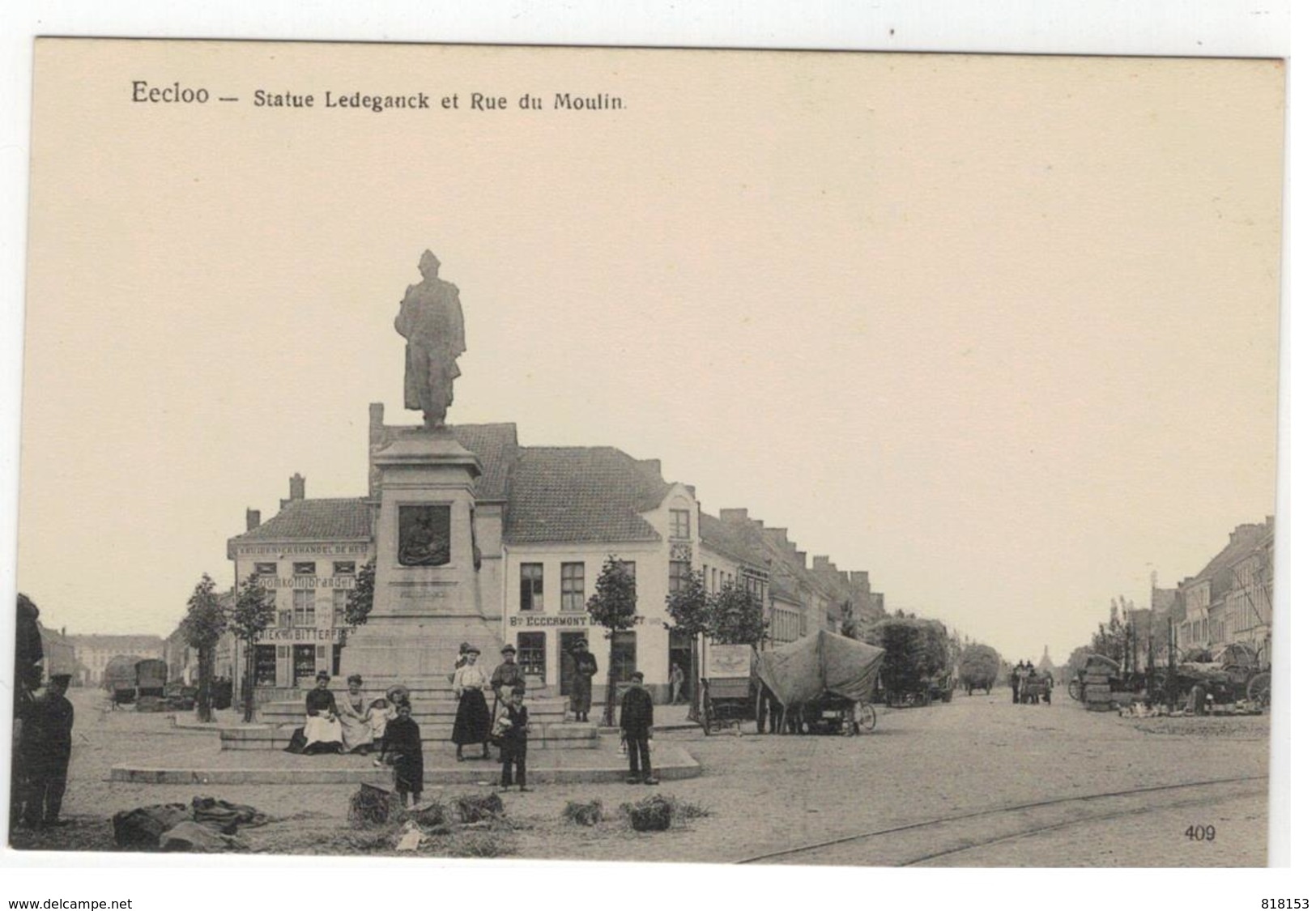 Eecloo  -  Statue Ledeganck Et Rue Du Moulin  409 - Eeklo