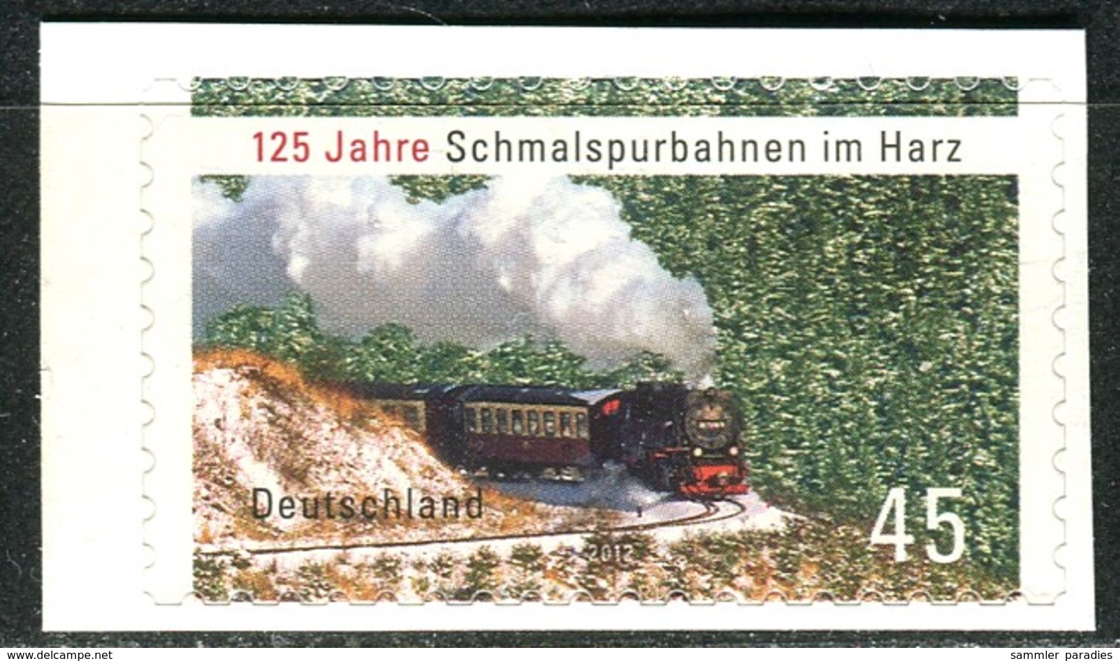 BRD - Mi 2916 Gestanzt Aus FB 20 - ** Postfrisch (C) - 45C      125 Jahre Schmalspurbahnen Harz - Ongebruikt