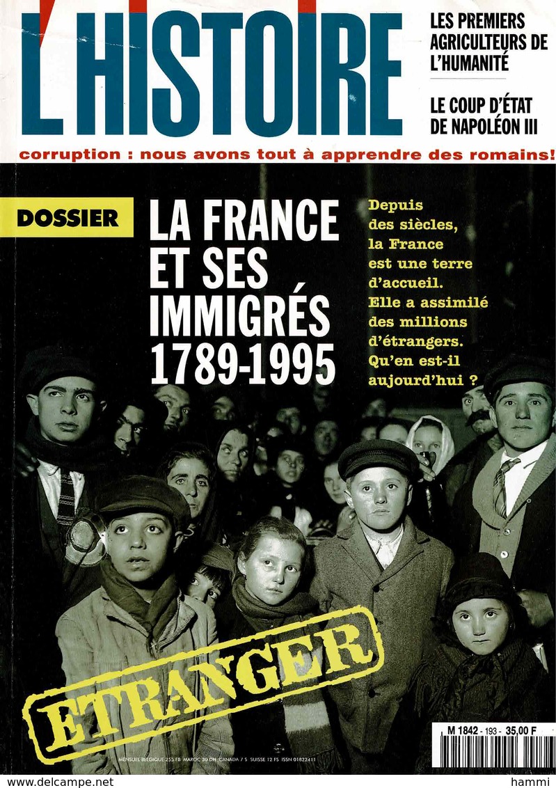 N° 193 Nov 95 Magazine L'HISTOIRE LHISTOIRE NAPOLEON POMPEI SUGIHARA CRISTOBAL GARRISSON COMPOSTELLE - History