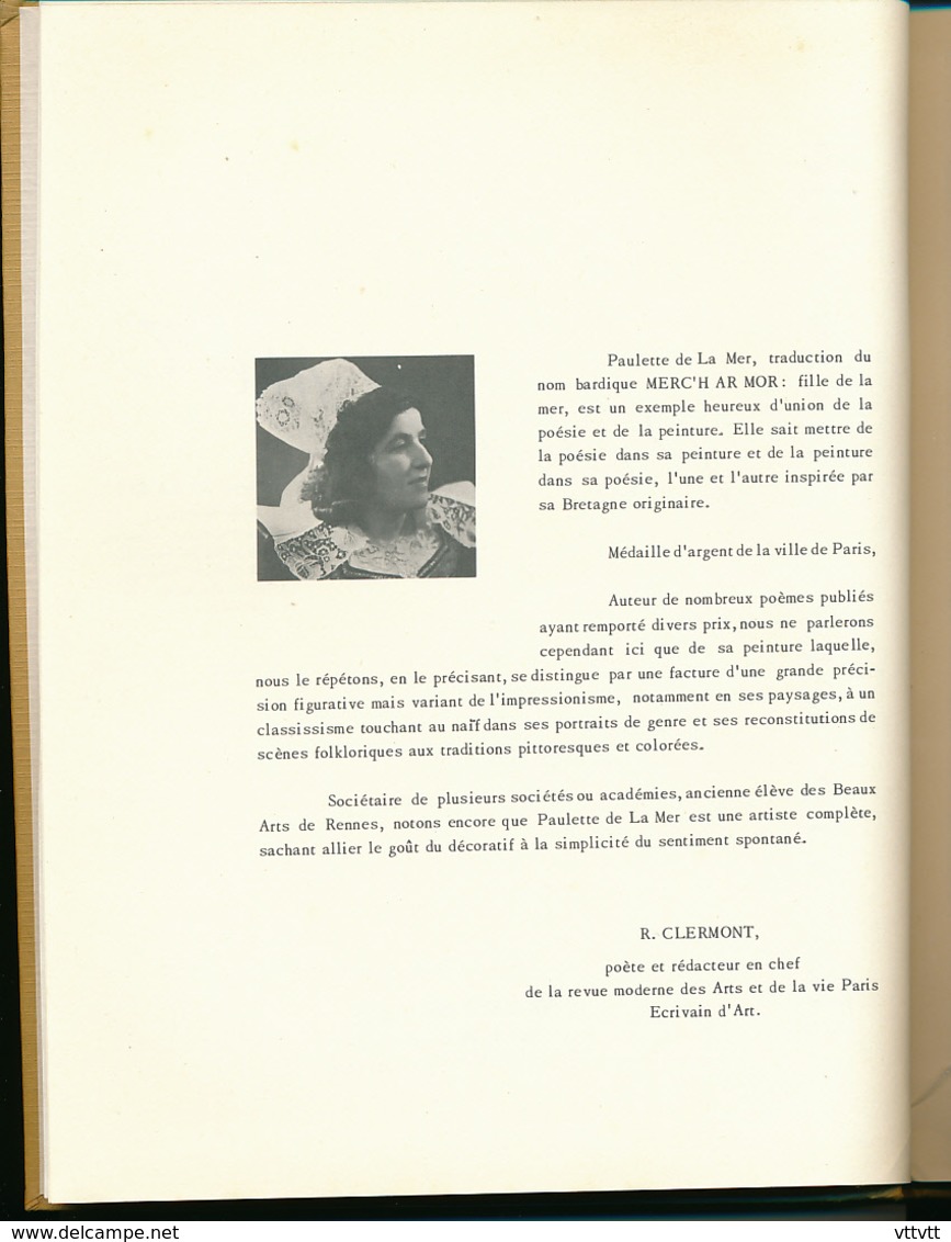 1984 : La Vie Et L'oeuvre De PAULETTE DE LA MER, Dédicacé, Editions Dany Thibaud, 70 Pages (22 Cm Sur 28) Très Bon état - Bretagne