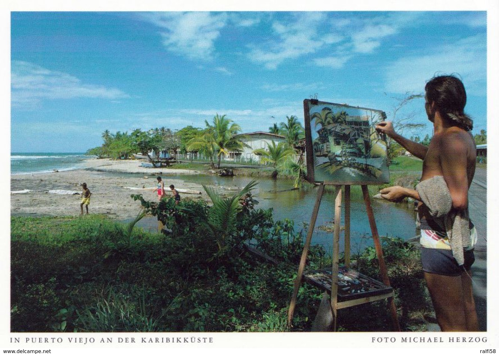 1 AK Costa Rica * Strandansicht Bei Dem Kleinen Küstenort Puerto Viejo * - Costa Rica