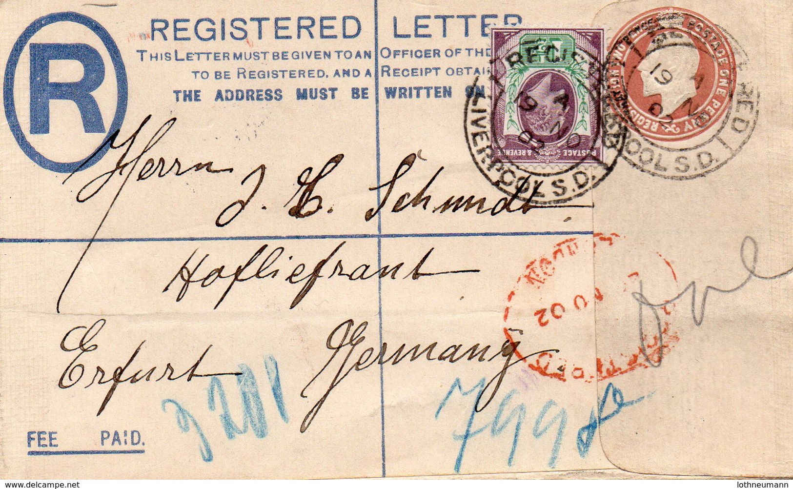 GB 1902: 1 1/2 D De La Rue On R-envelope Of 1902, Used In Nov. 1902 - Covers & Documents