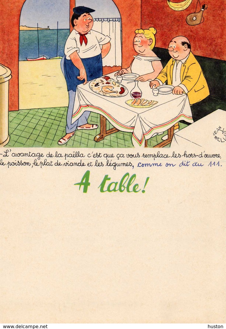 Jean BELLUS - MENU "A Table" - Laboratoires LEBRUN - Menus