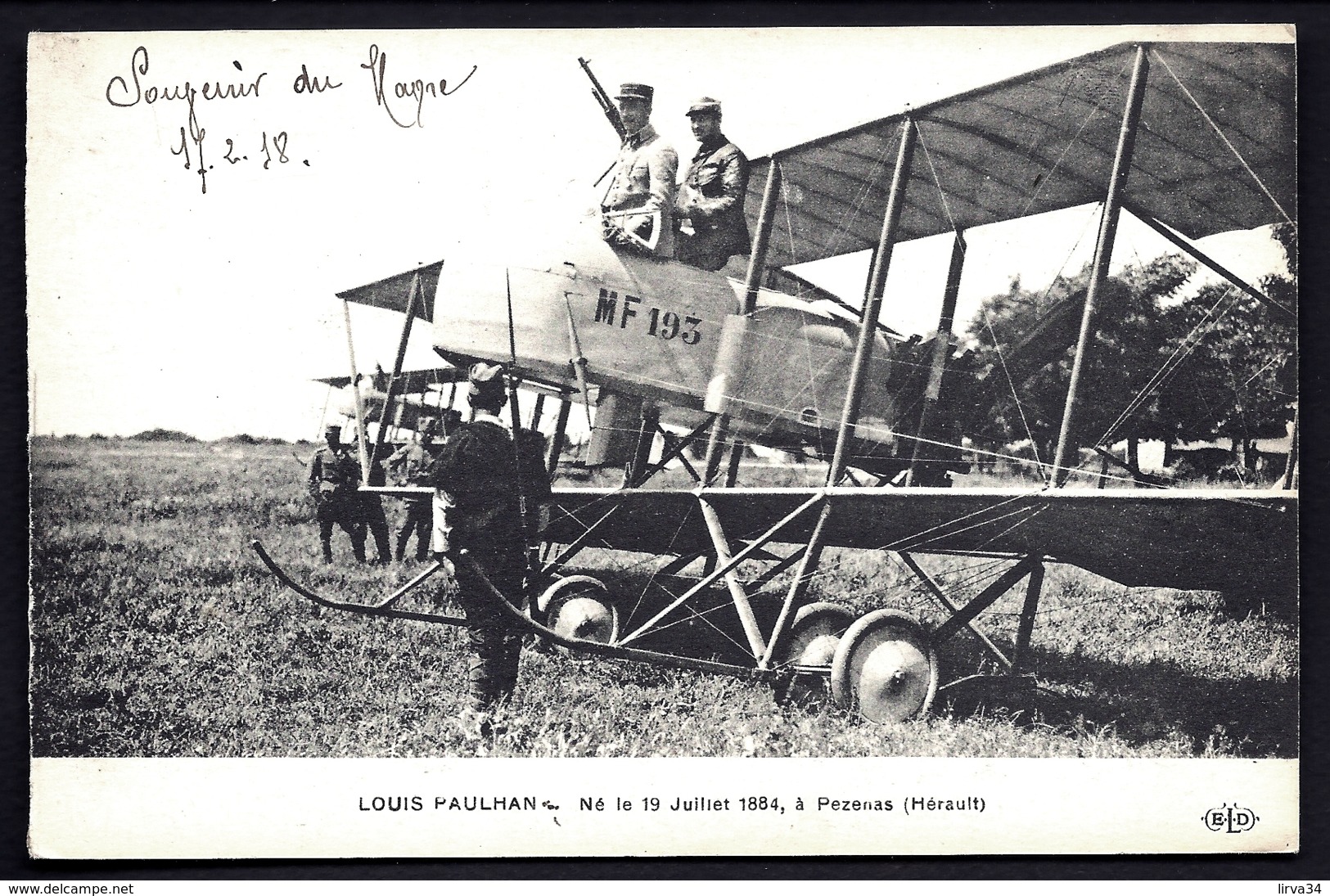 CPA ANCIENNE FRANCE- AERONAUTIQUE- AVION DE LOUIS PAULHAN NÉ EN 1884 A PÉZENAS- TRES GROS PLAN - 1914-1918: 1ère Guerre