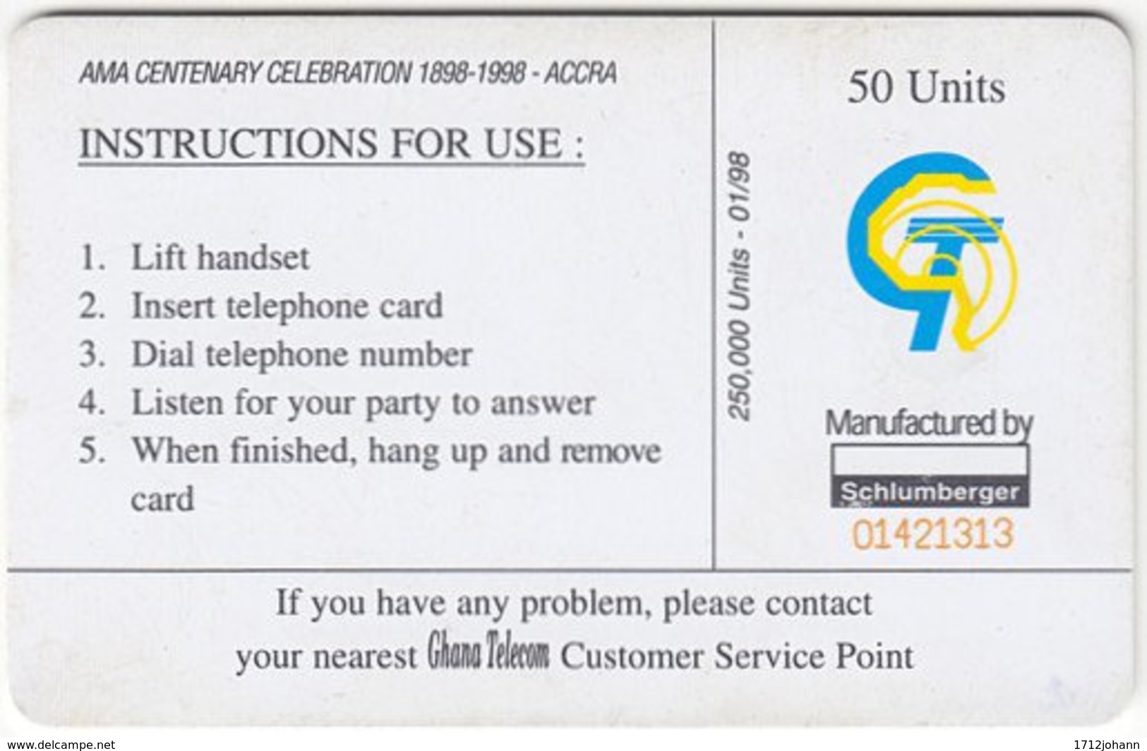 GHANA A-011 Chip Telecom - Anniversary - Used - Ghana