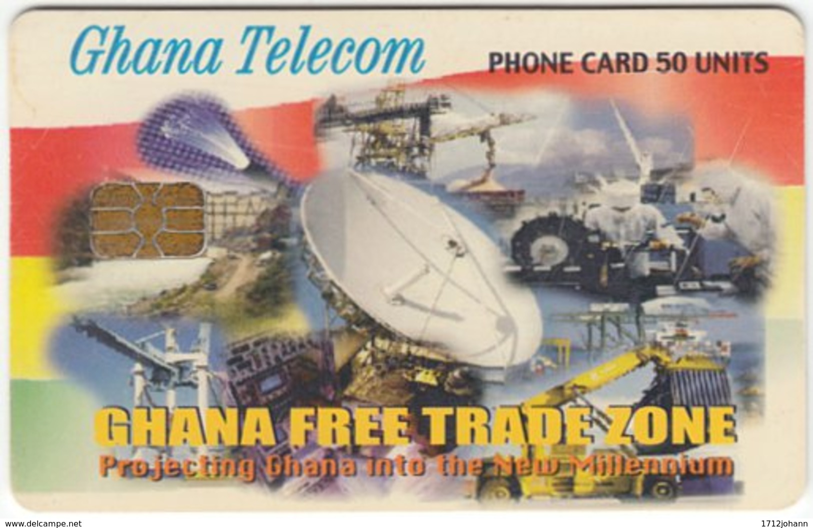 GHANA A-075 Chip Telecom - Communication, Satellite Dish - Used - Ghana