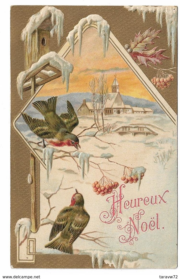 CPA HEUREUX NOEL / PAYSAGE HIVERNAL ET OISEAUX - Altri & Non Classificati