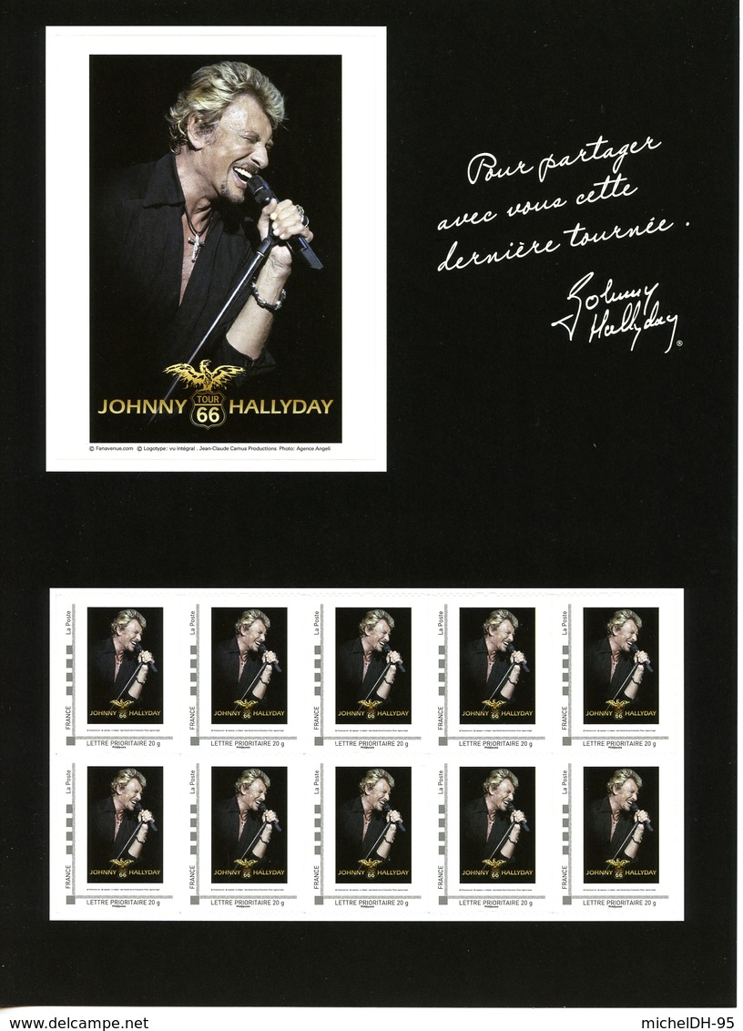 France - 2009 - Collector IDT 10 Timbres  LP 20 G - Johnny Halliday "Tour 66" - NEUF - No Col 29 - Pas De Cote - Collectors