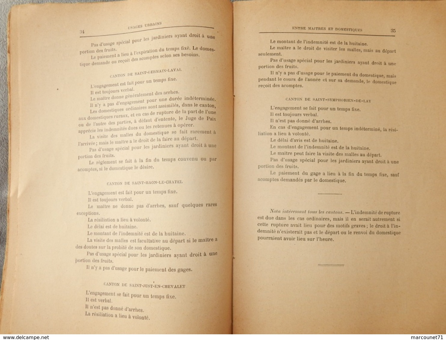 RARE BROCHURE CODIFICATION DES USAGES LOCAUX DÉPARTEMENT DE LA LOIRE ARRONDISSEMENT DE ROANNE 1906 - Management