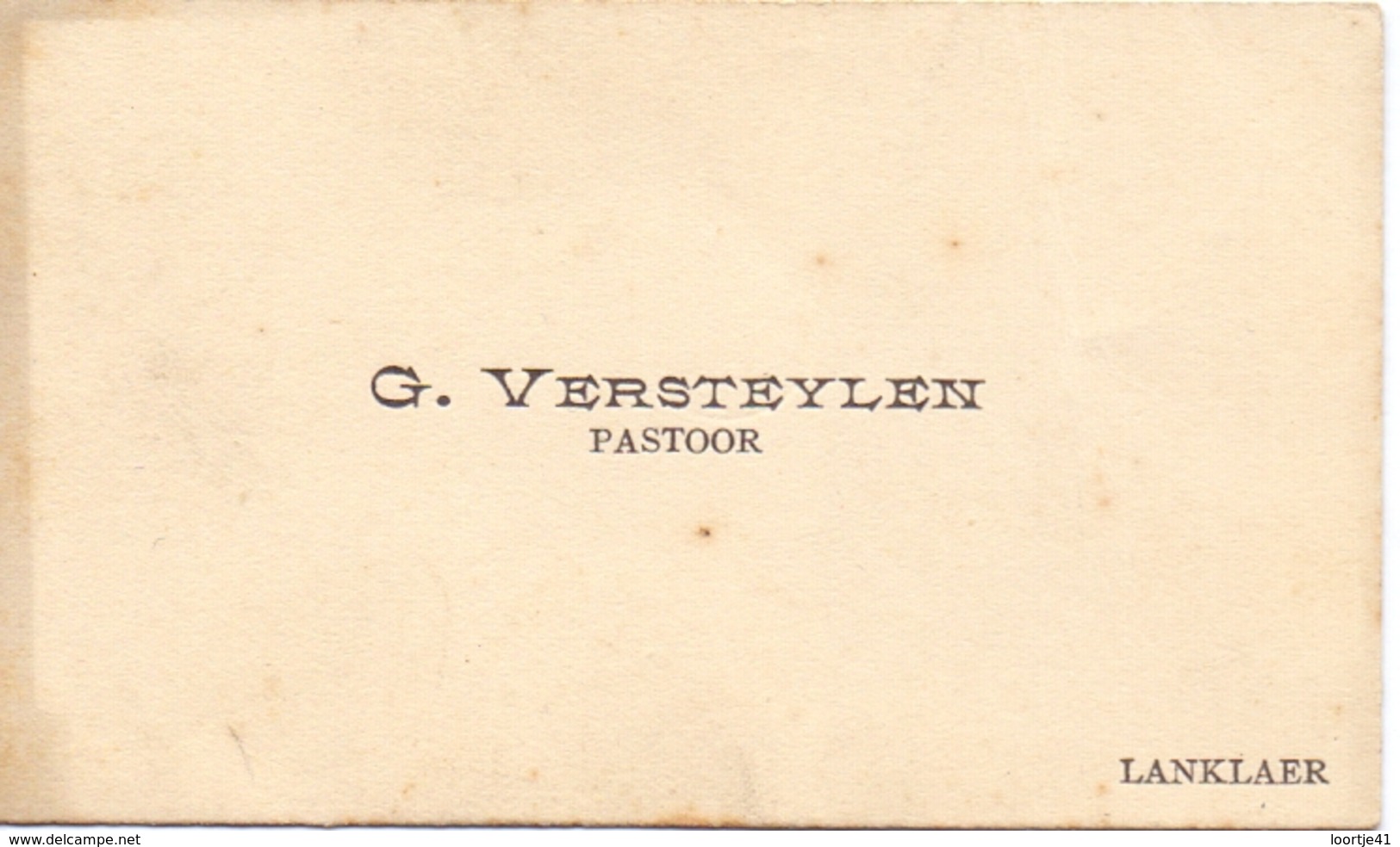 Visitekaartje - Carte Visite - Pastoor G. Versteylen - Lanklaar - Cartes De Visite