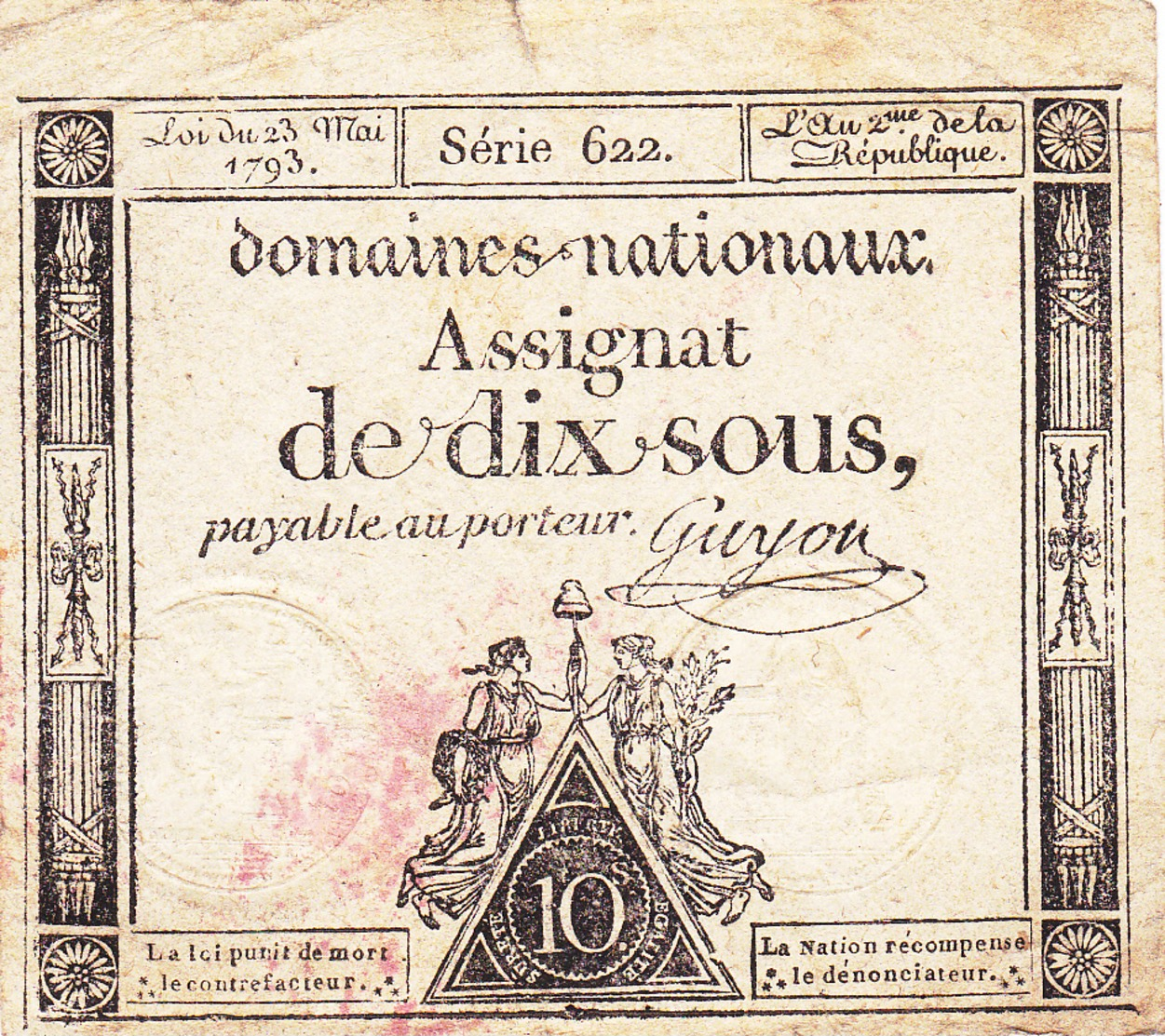 Assignat 10 Sous. - Non Classés