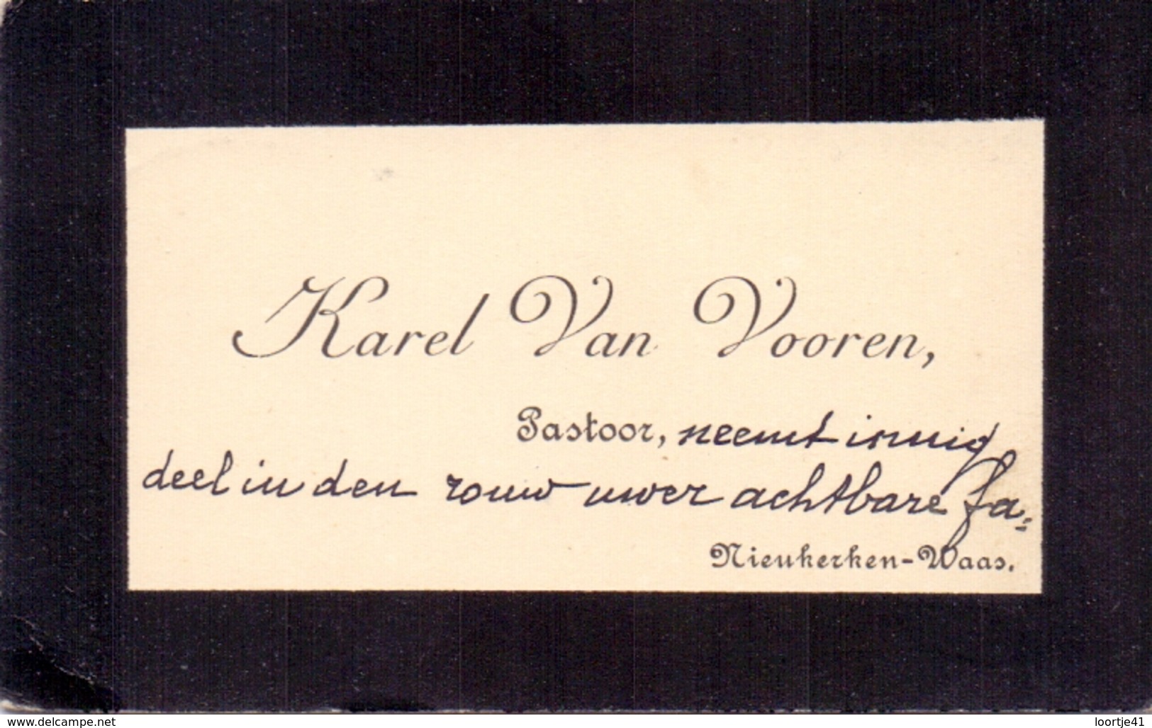 Visitekaartje - Carte Visite - Pastoor Karel Van Vooren - Nieuwkerken Waas - Cartes De Visite