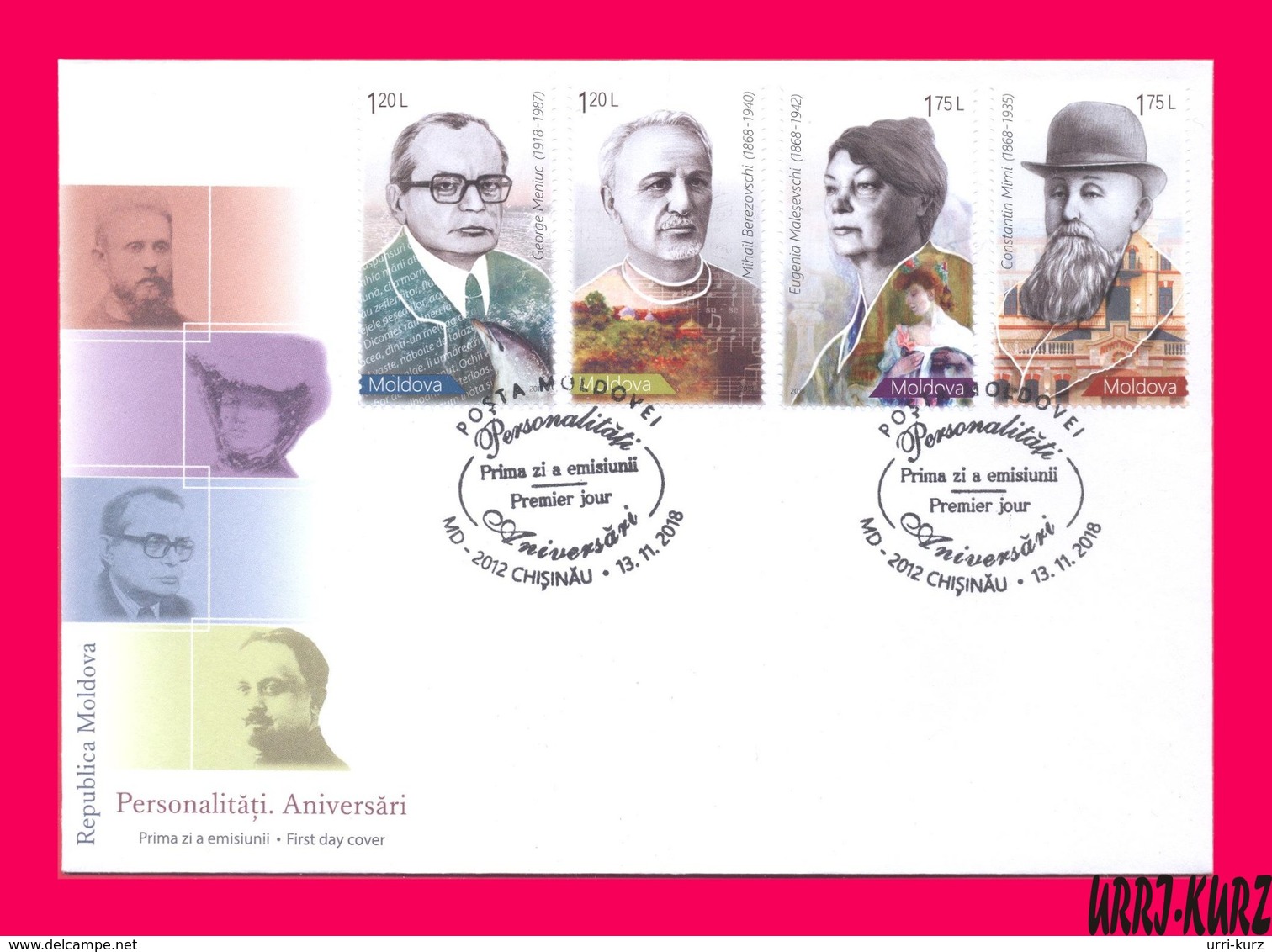 MOLDOVA 2018 Famous People Personalities Artist Politician Writer Playwright Winemaker Mi1065-1068 Sc1001-1004 FDC - Moldavia