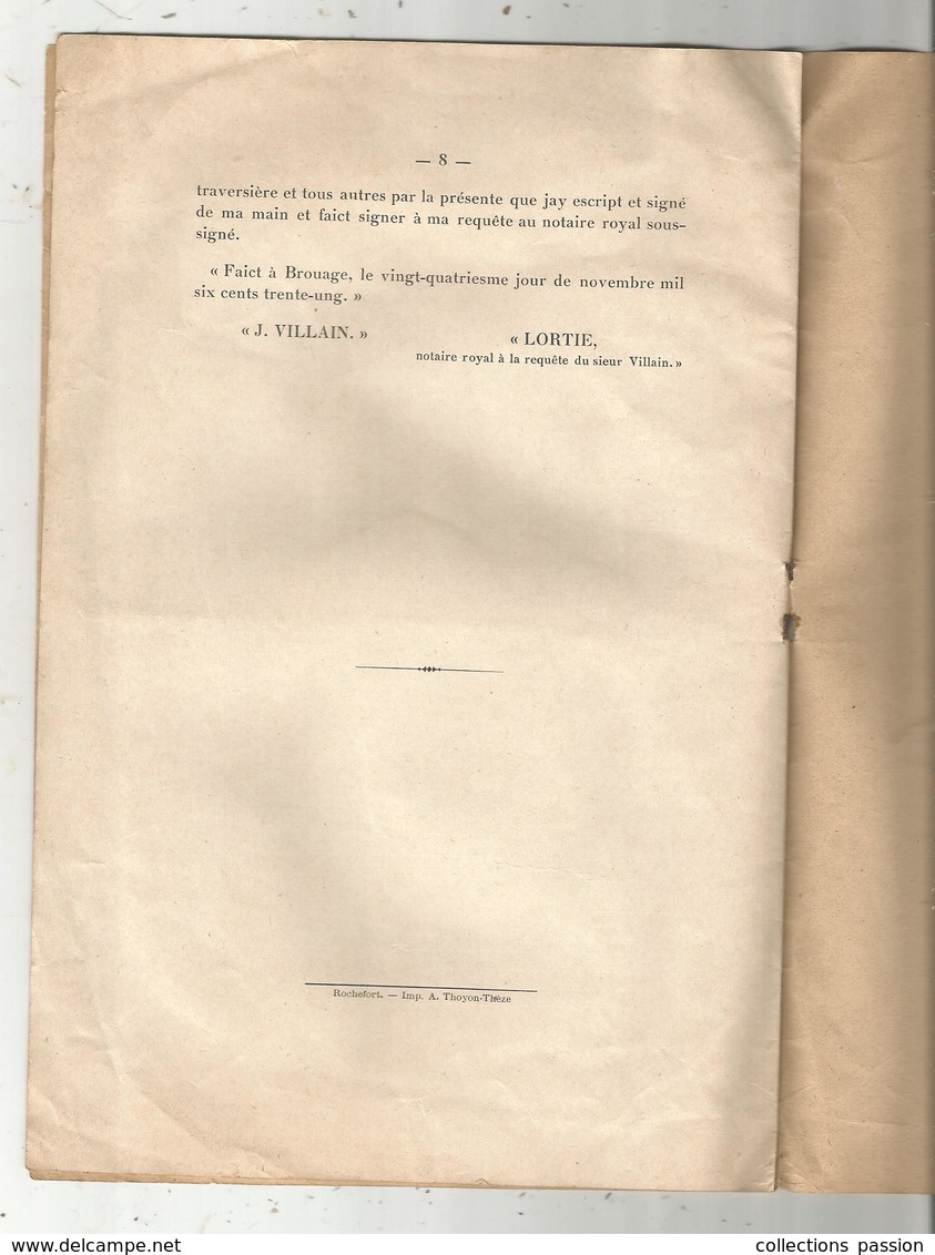 Régionalisme,bulletin De La Société Des Amis De BROUAGE N° 2,1933,3 Scans , 8 Pages, Charente Maritime , Frais Fr 1.95 E - Poitou-Charentes