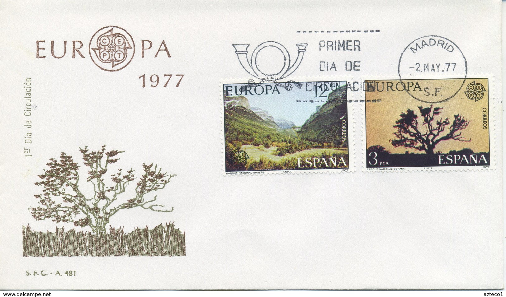 SPAGNA  - FDC SFC 1977 - EUROPA UNITA - CEPT -  ANNULLO SPECIALE - TURISMO - FDC