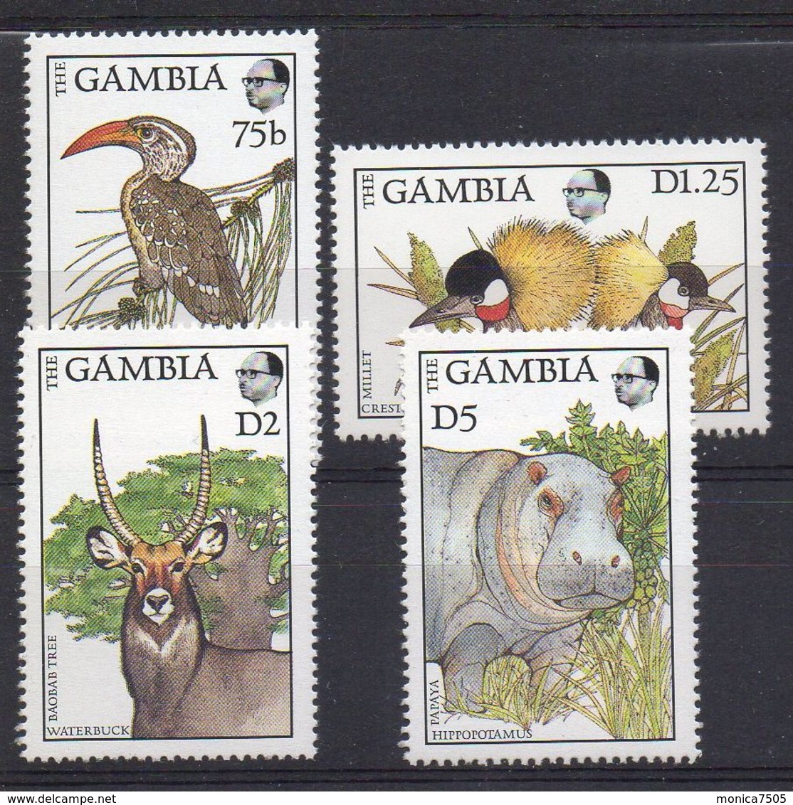 GAMBIE ( POSTE ) : Y&T N° 698/701  TIMBRES  NEUFS  SANS  TRACE  DE  CHARNIERE . - Gambia (1965-...)