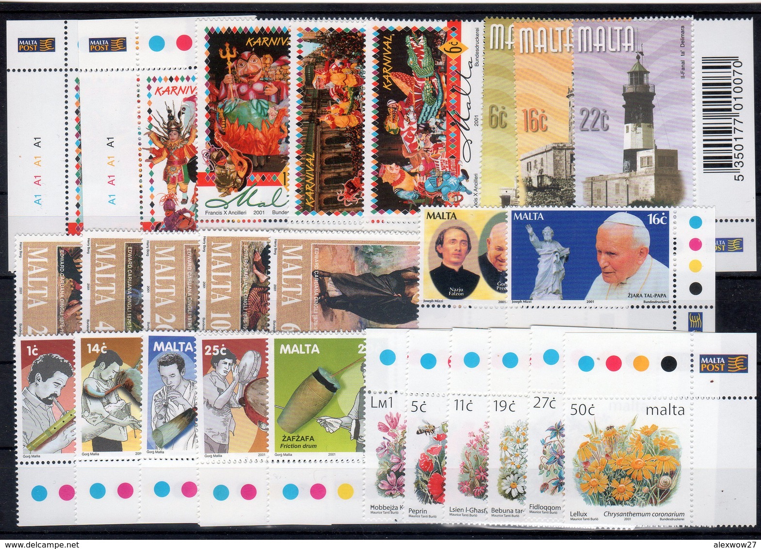 Malta 2001 Annata Quasi Completa / Almost Complete ** MNH /  VF - Malte