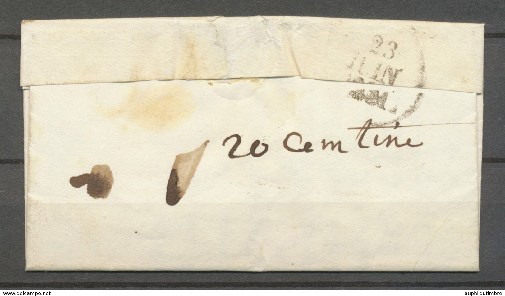 1831 Lettre Marque P24P/QUINGEY, 36x11, Type Rare DOUBS(24) X4674 - 1801-1848: Précurseurs XIX